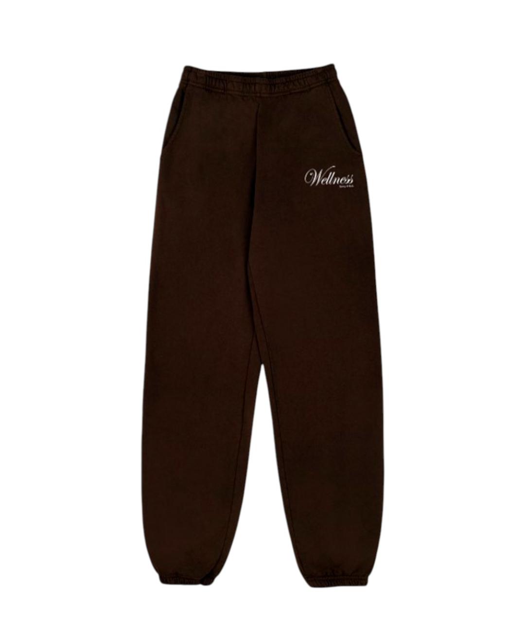 SPORTY AND RICH Коричневые хлопковые прямые брюки, фото 1
