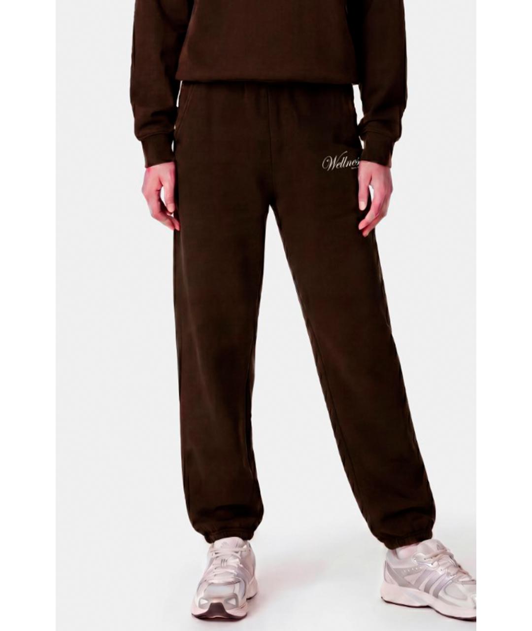 SPORTY AND RICH Коричневые хлопковые прямые брюки, фото 2