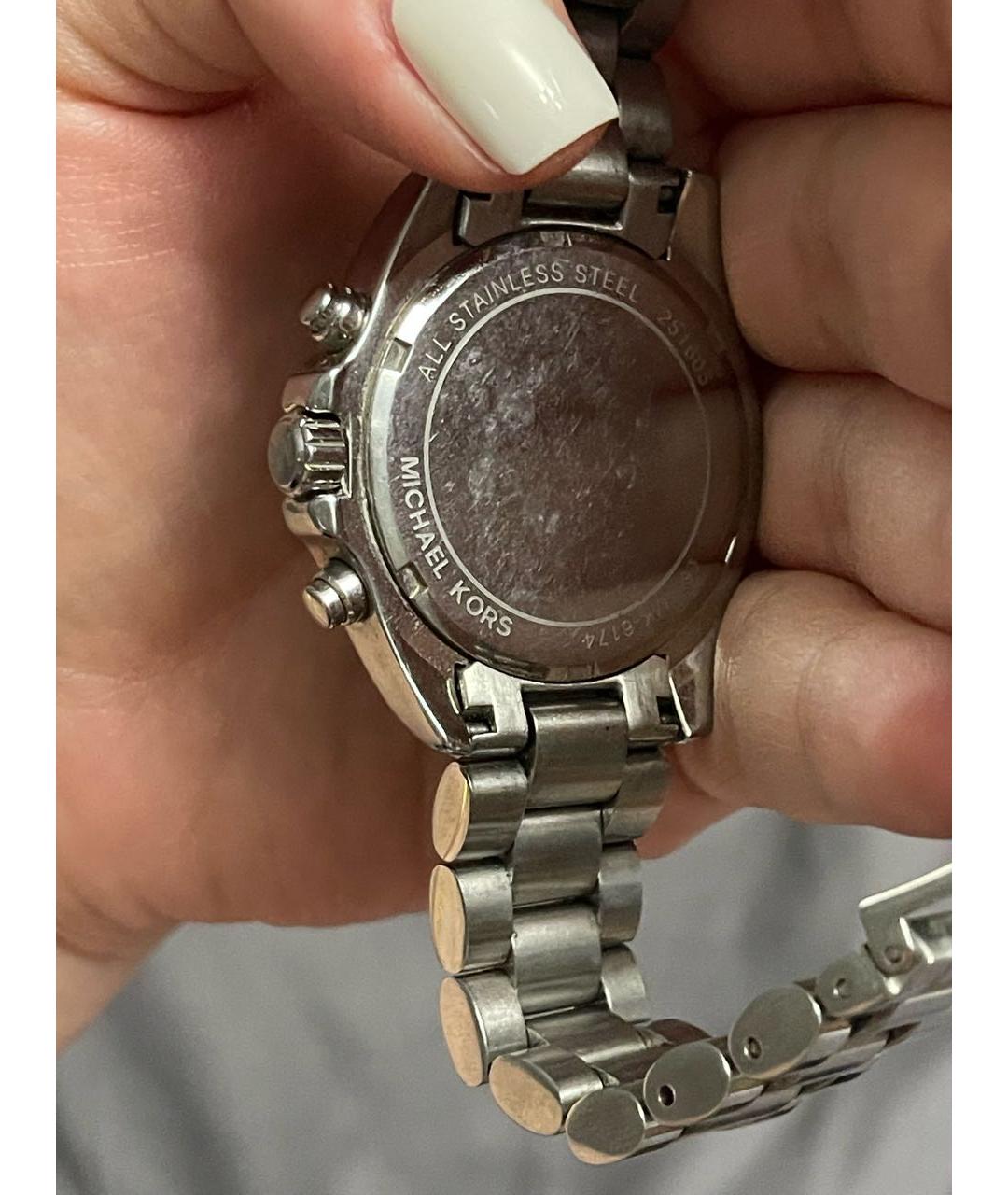 MICHAEL KORS Серебряные стеклянные часы, фото 6