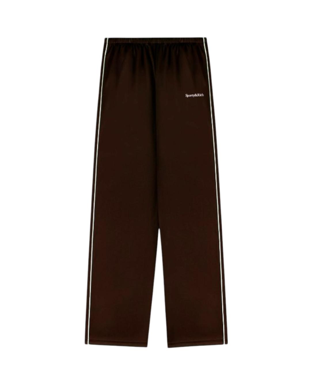 SPORTY AND RICH Коричневые хлопковые прямые брюки, фото 1
