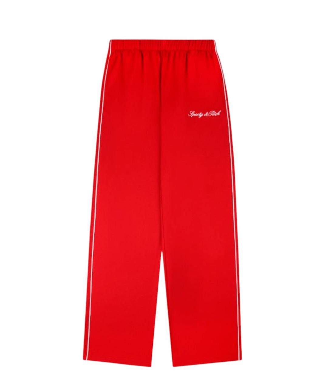 SPORTY AND RICH Красные хлопковые прямые брюки, фото 1
