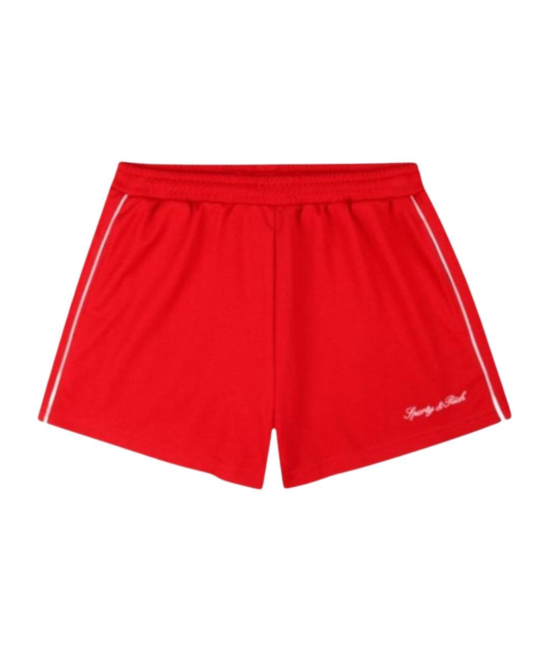 SPORTY AND RICH Красные хлопковые шорты, фото 1