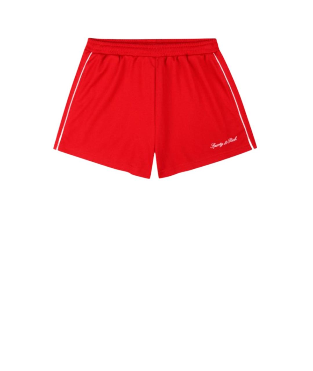 SPORTY AND RICH Красные хлопковые шорты, фото 4