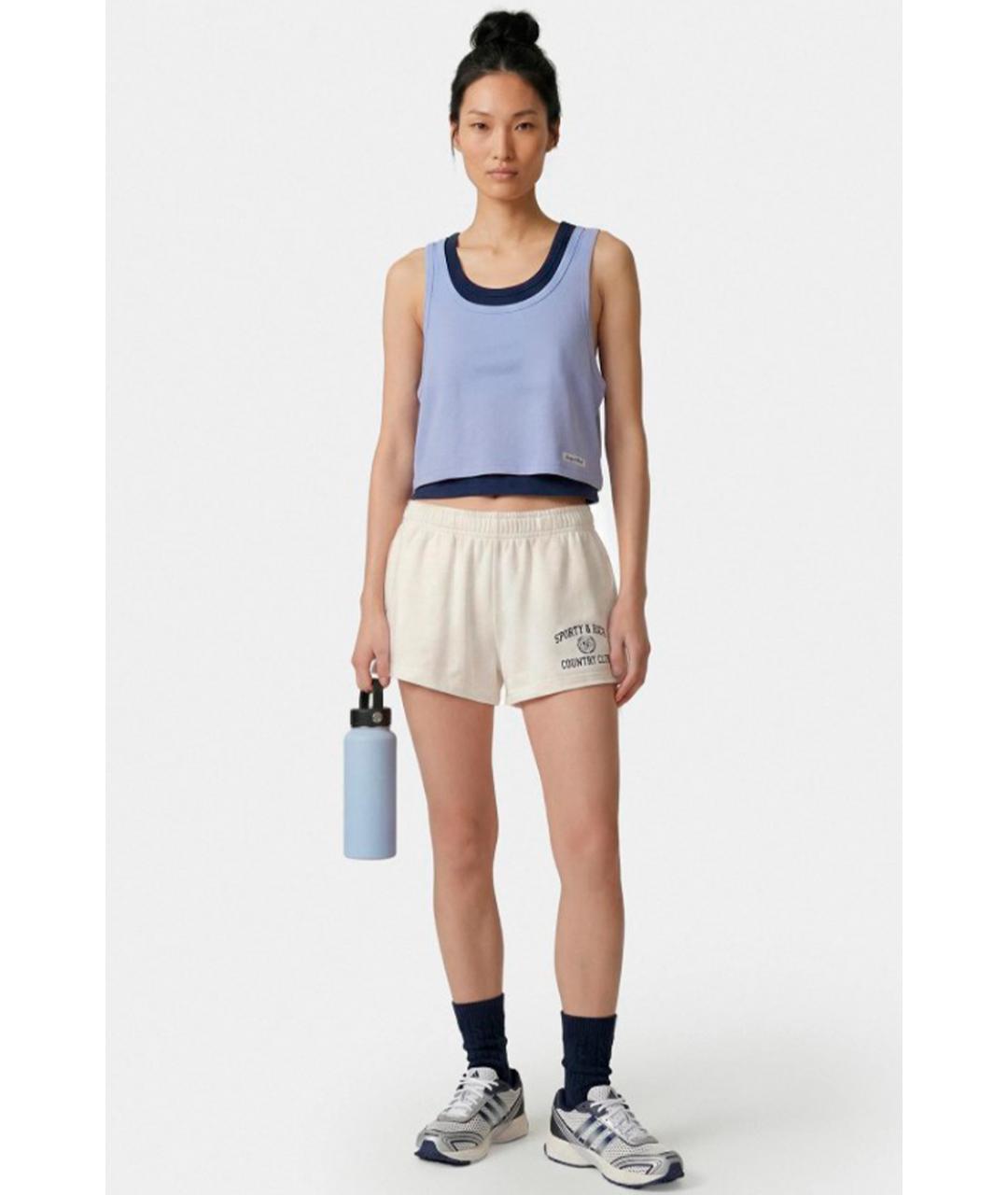 SPORTY AND RICH Белые хлопковые шорты, фото 3