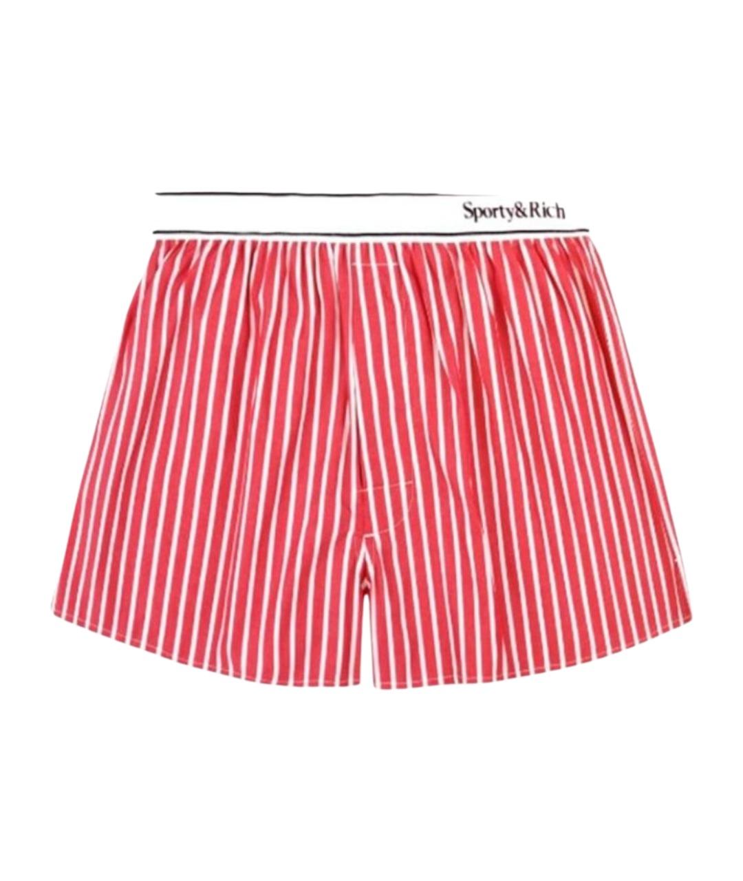 SPORTY AND RICH Красные хлопковые шорты, фото 1