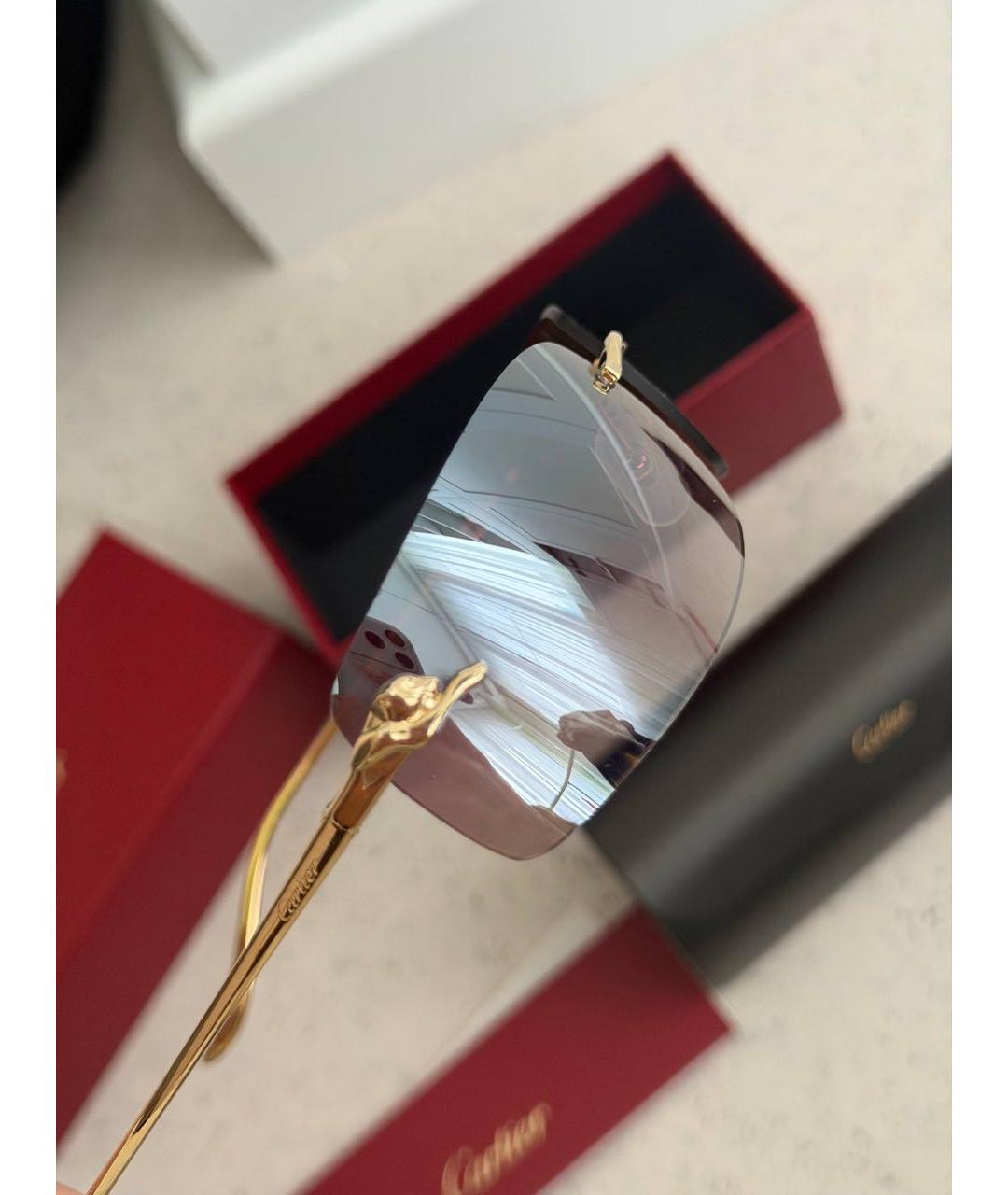 CARTIER Золотые металлические солнцезащитные очки, фото 3