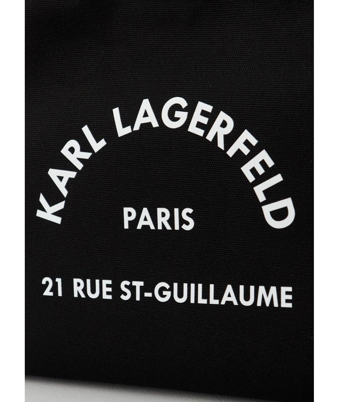 KARL LAGERFELD Черная хлопковая сумка с короткими ручками, фото 3