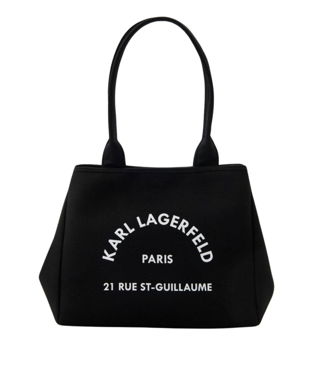 KARL LAGERFELD Черная хлопковая сумка с короткими ручками, фото 1