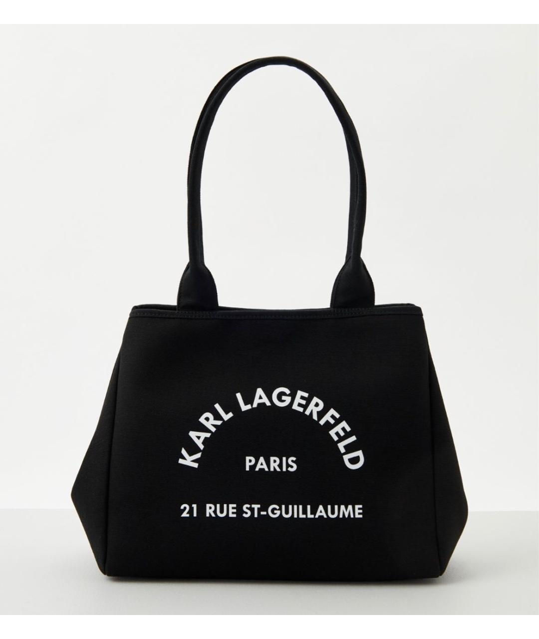 KARL LAGERFELD Черная хлопковая сумка с короткими ручками, фото 6
