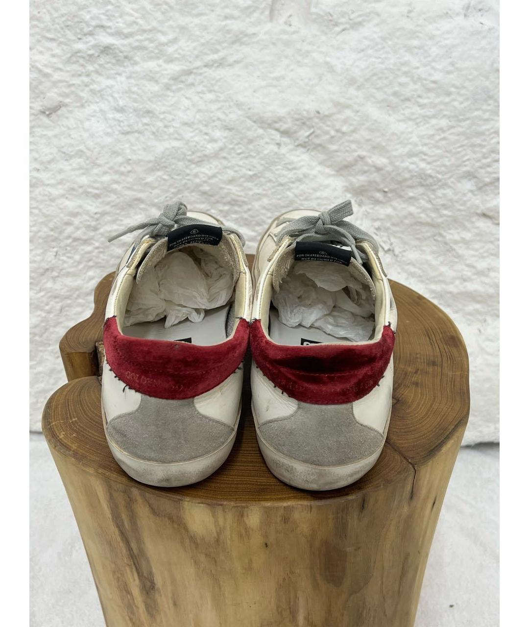 GOLDEN GOOSE Белые кожаные низкие кроссовки / кеды, фото 4