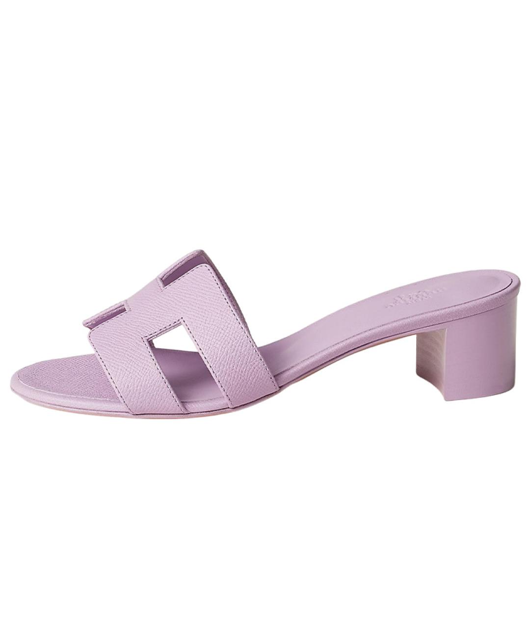 HERMES Фиолетовые босоножки, фото 2