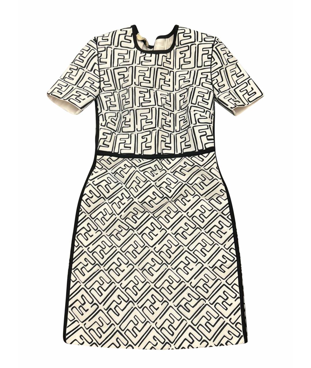 FENDI Белое хлопковое повседневное платье, фото 1