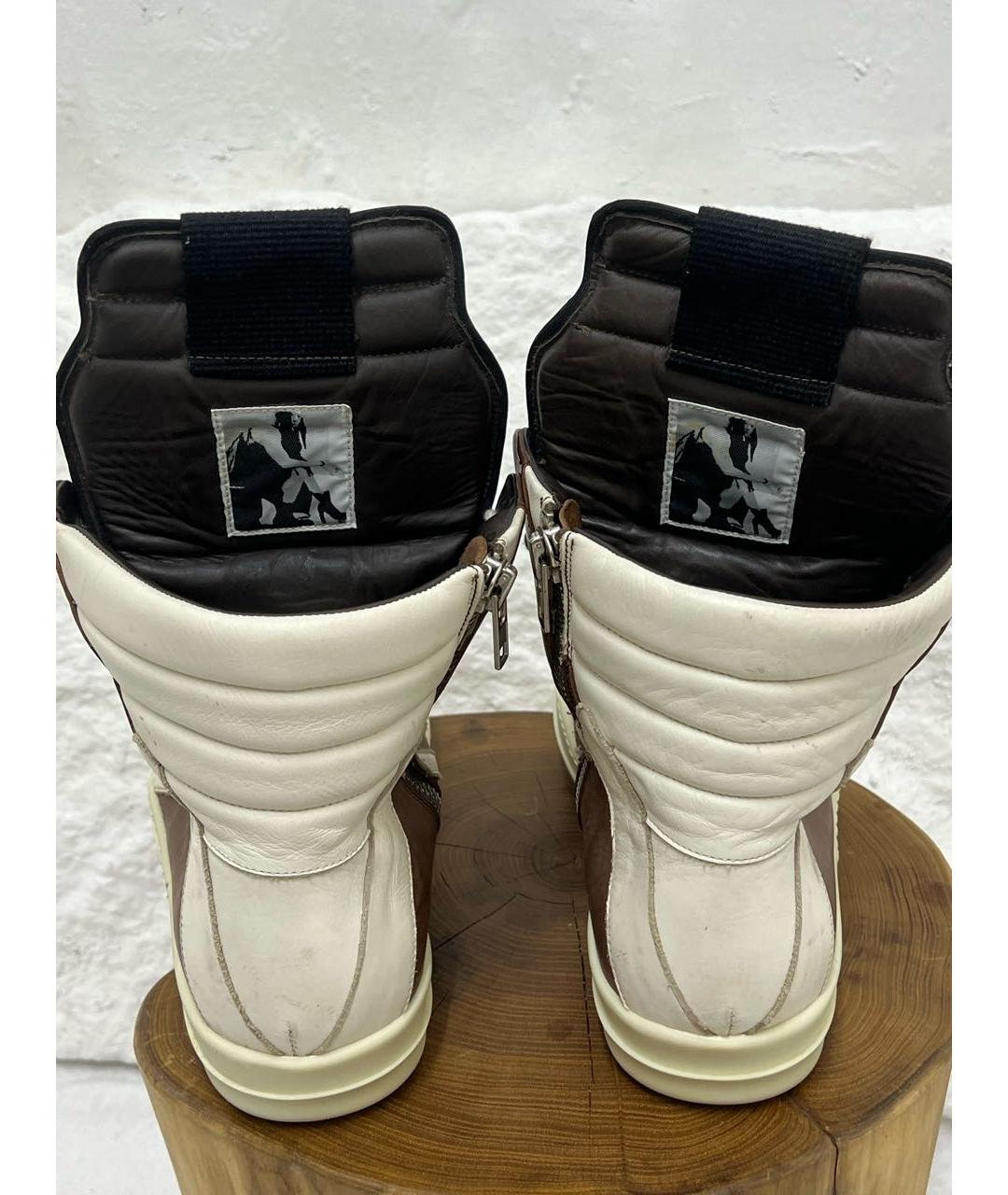 RICK OWENS Коричневые высокие кроссовки / кеды, фото 4