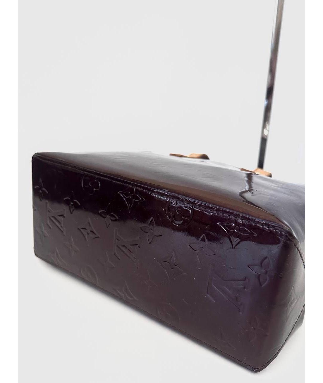 LOUIS VUITTON Бордовая сумка тоут из лакированной кожи, фото 7