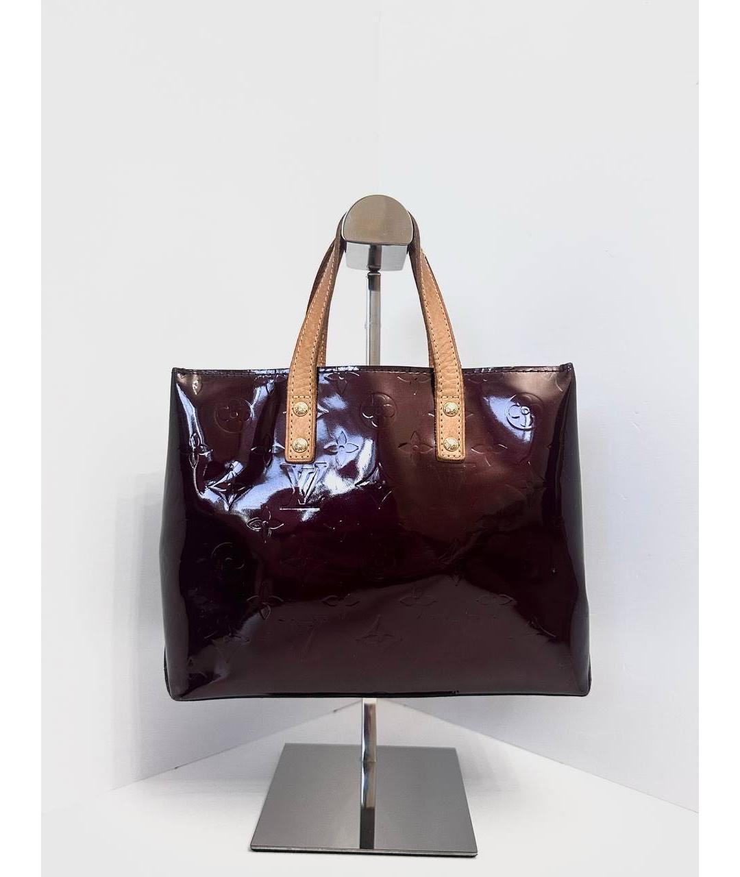 LOUIS VUITTON Бордовая сумка тоут из лакированной кожи, фото 8