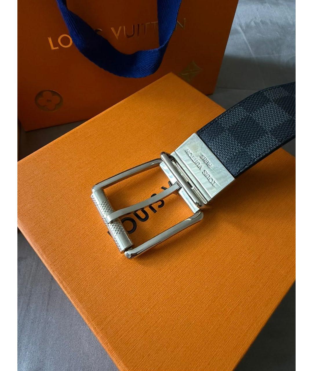 LOUIS VUITTON Антрацитовый ремень, фото 2