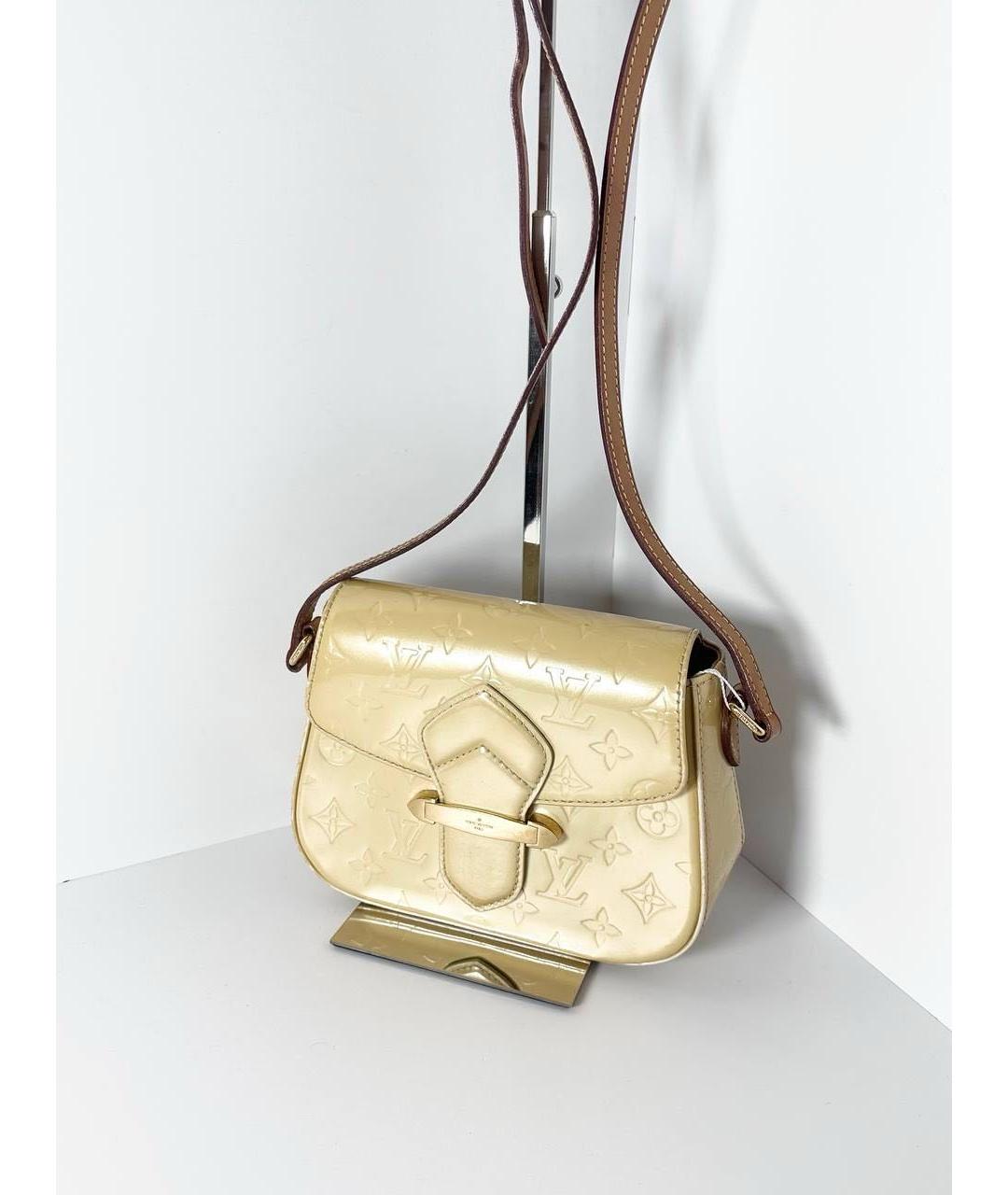 LOUIS VUITTON Бежевая сумка через плечо из лакированной кожи, фото 2