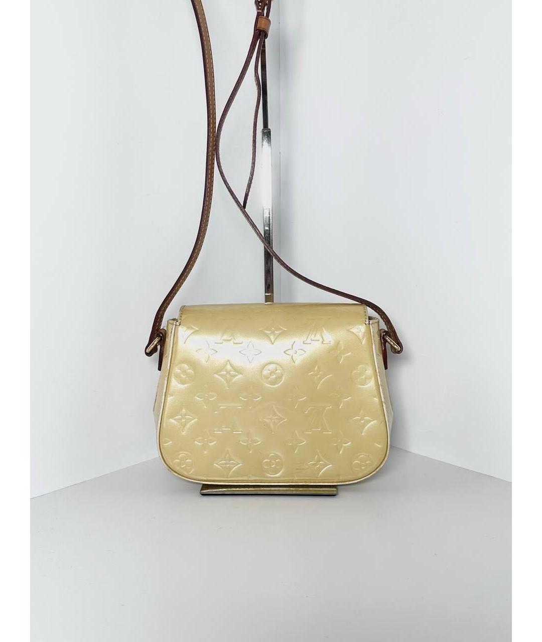 LOUIS VUITTON Бежевая сумка через плечо из лакированной кожи, фото 5