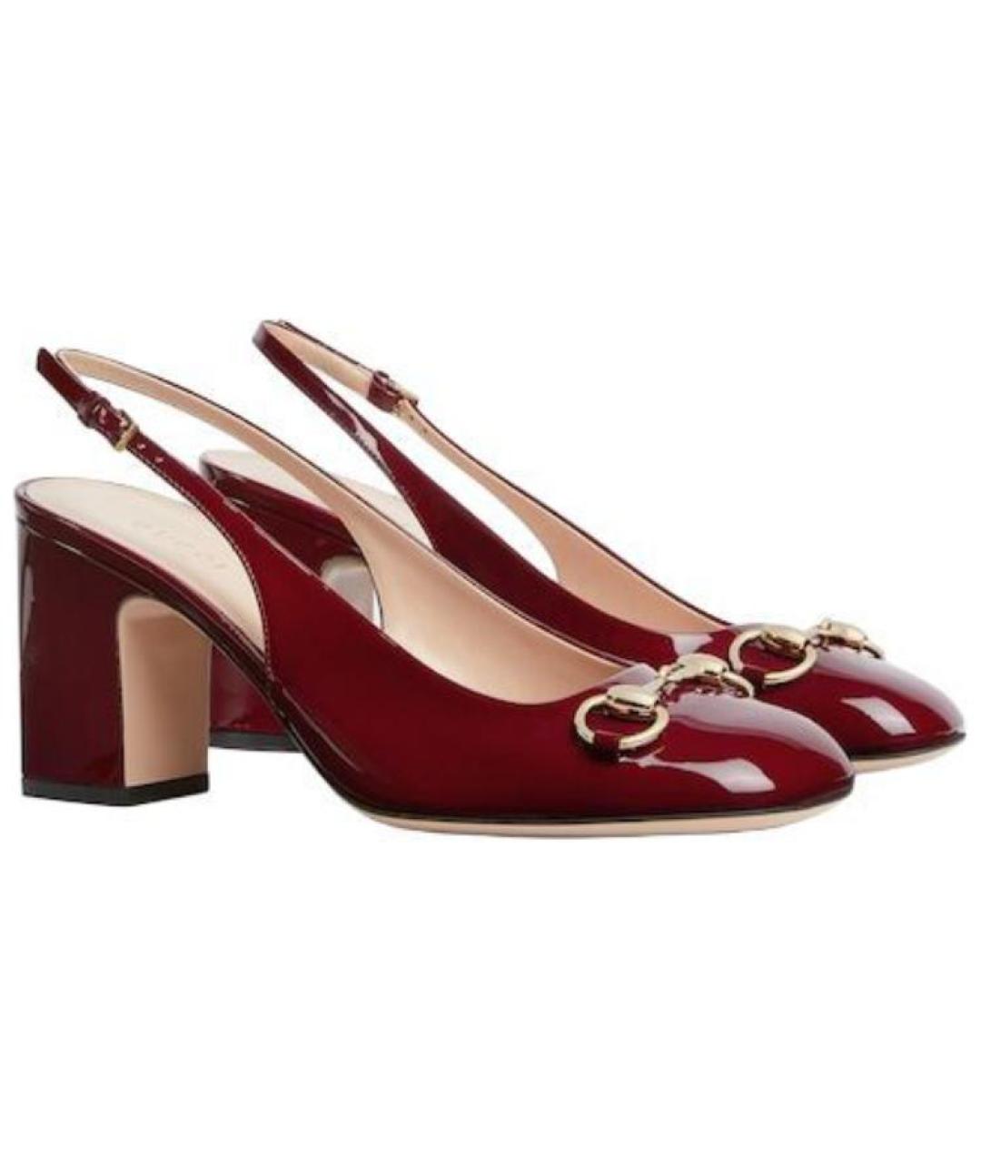 GUCCI Красные кожаные туфли, фото 3