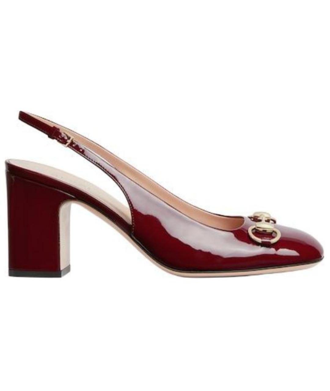 GUCCI Красные кожаные туфли, фото 2