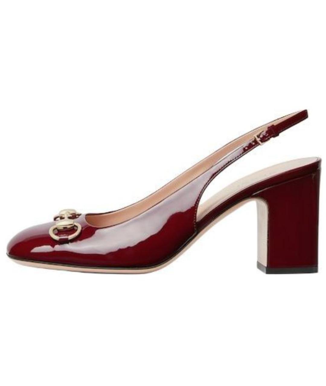 GUCCI Красные кожаные туфли, фото 6