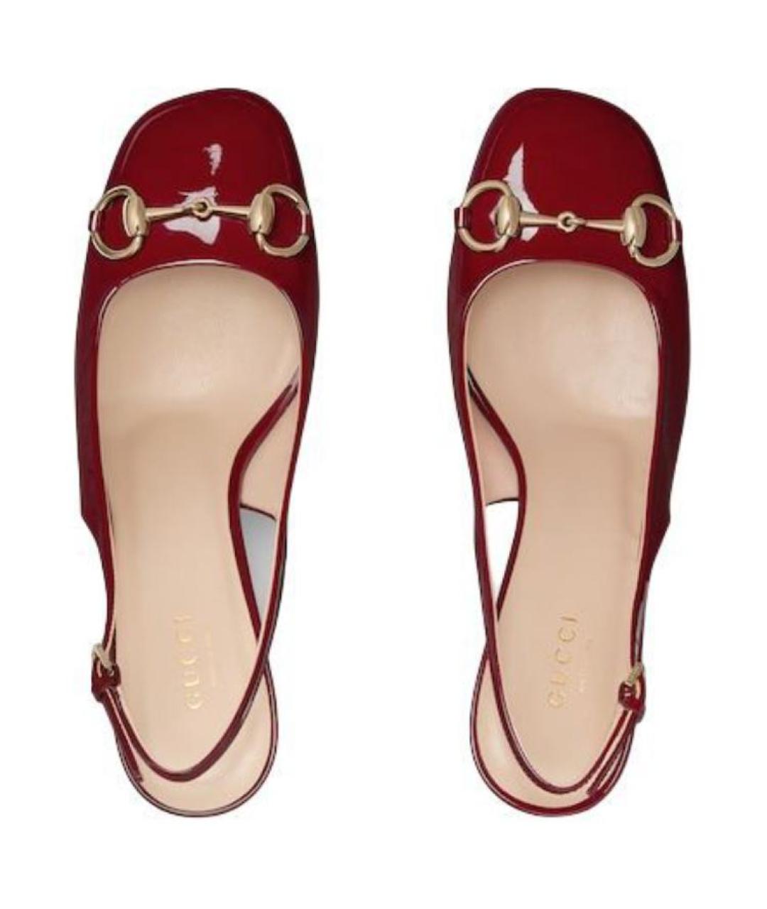 GUCCI Красные кожаные туфли, фото 4
