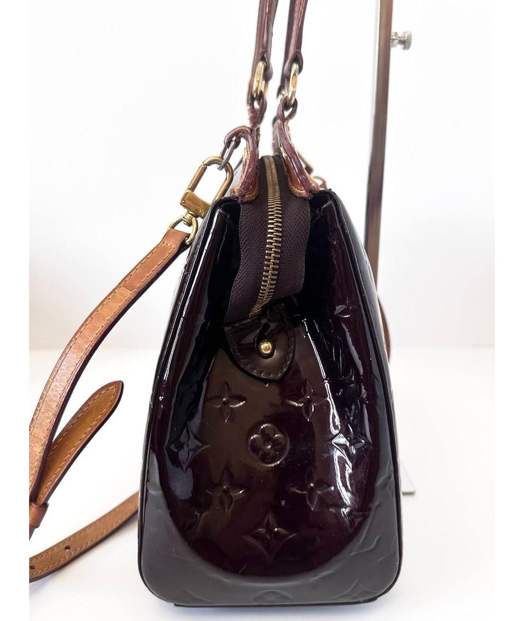 LOUIS VUITTON Бордовая сумка тоут из лакированной кожи, фото 7