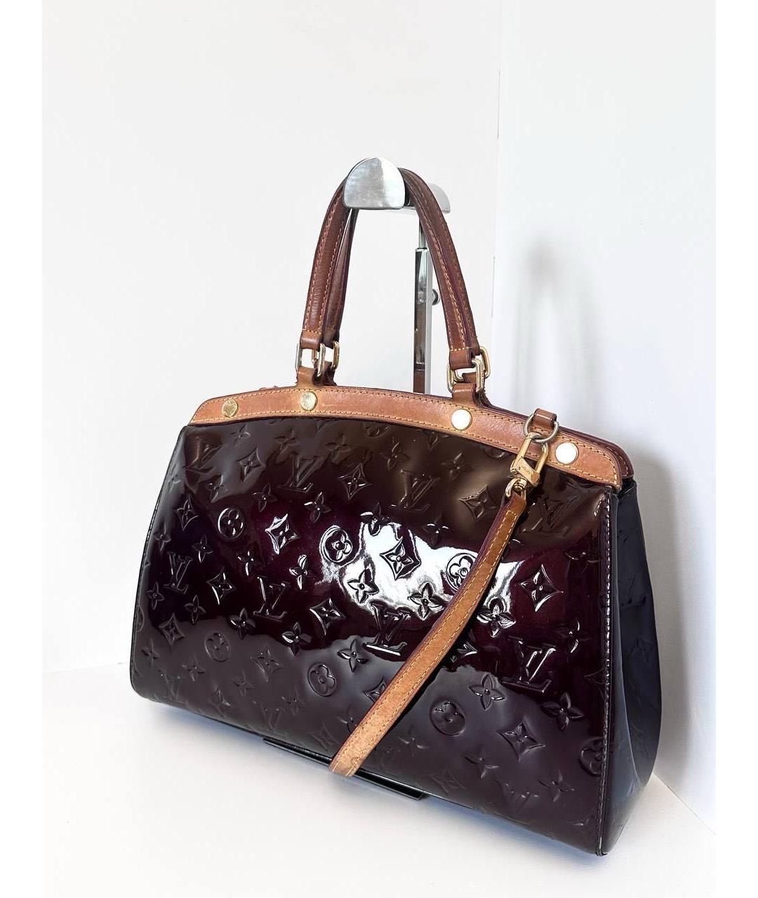 LOUIS VUITTON Бордовая сумка тоут из лакированной кожи, фото 4