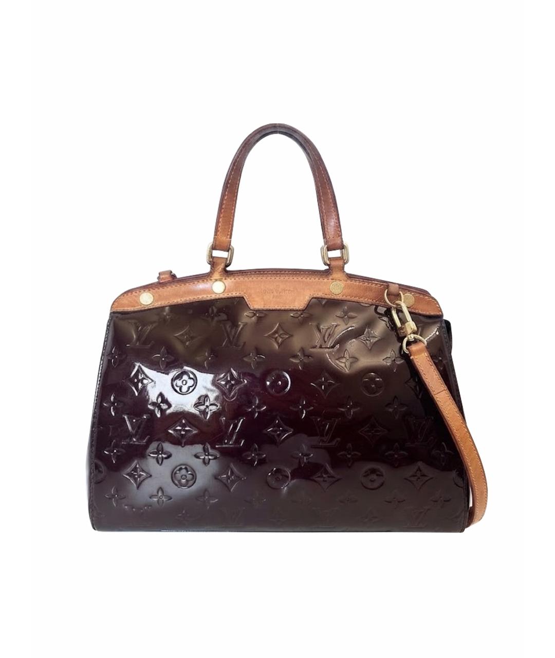 LOUIS VUITTON Бордовая сумка тоут из лакированной кожи, фото 1
