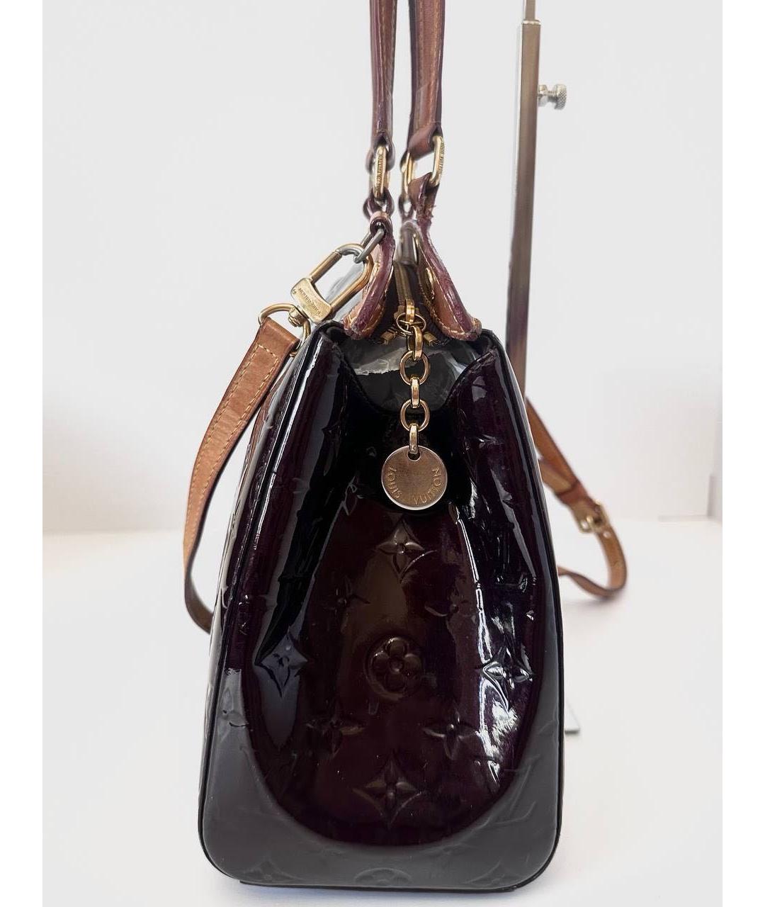 LOUIS VUITTON Бордовая сумка тоут из лакированной кожи, фото 6