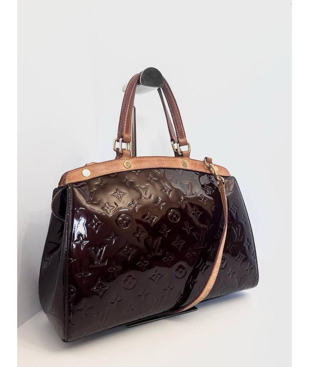 LOUIS VUITTON Бордовая сумка тоут из лакированной кожи, фото 5
