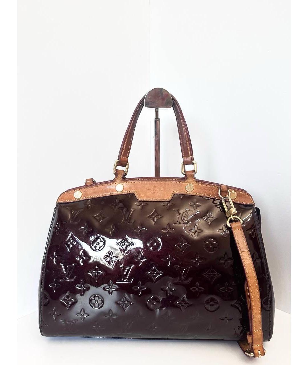 LOUIS VUITTON Бордовая сумка тоут из лакированной кожи, фото 8