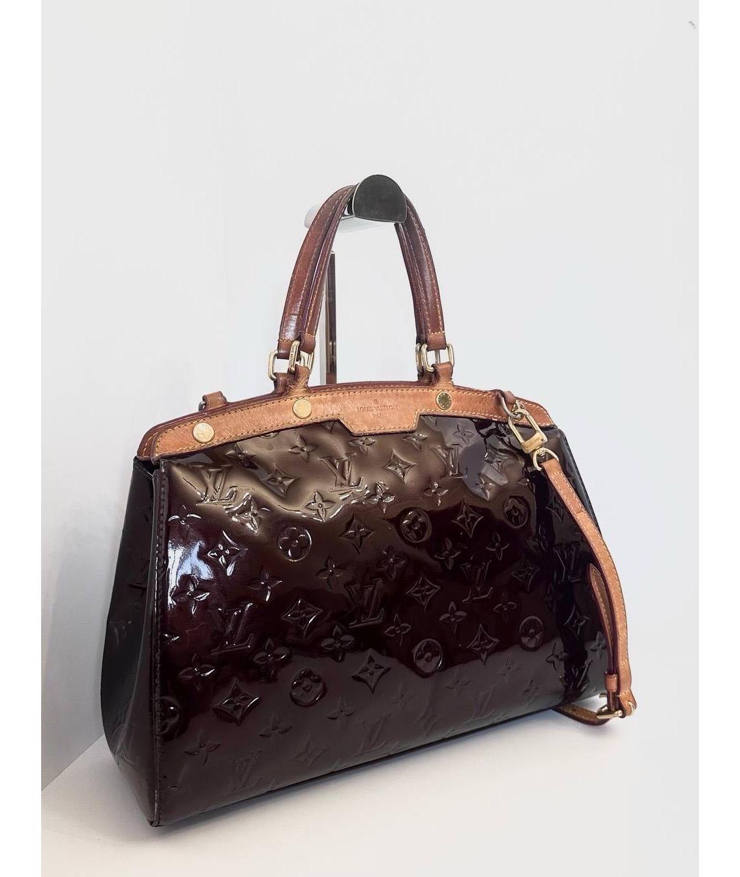 LOUIS VUITTON Бордовая сумка тоут из лакированной кожи, фото 2