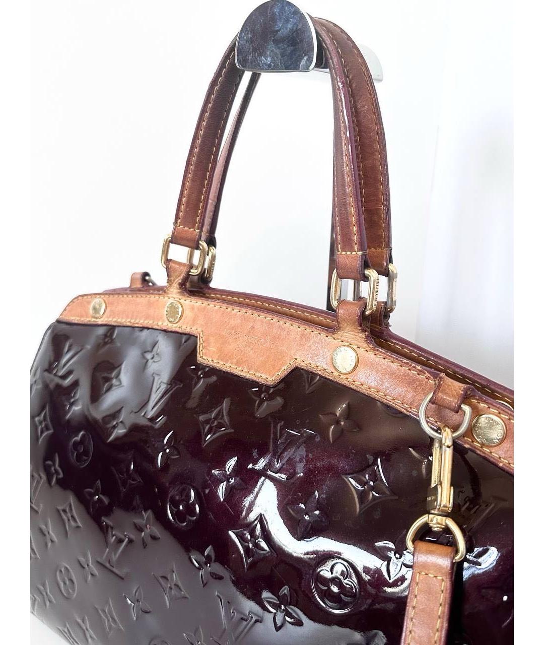 LOUIS VUITTON Бордовая сумка тоут из лакированной кожи, фото 3
