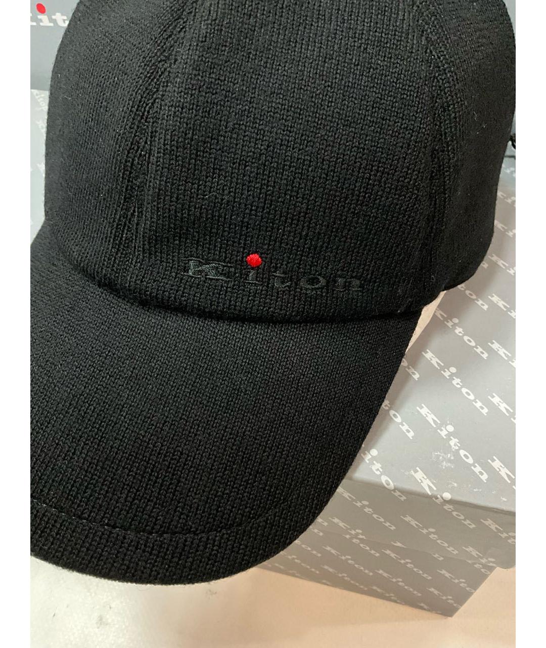 KITON Черная шерстяная кепка/бейсболка, фото 3