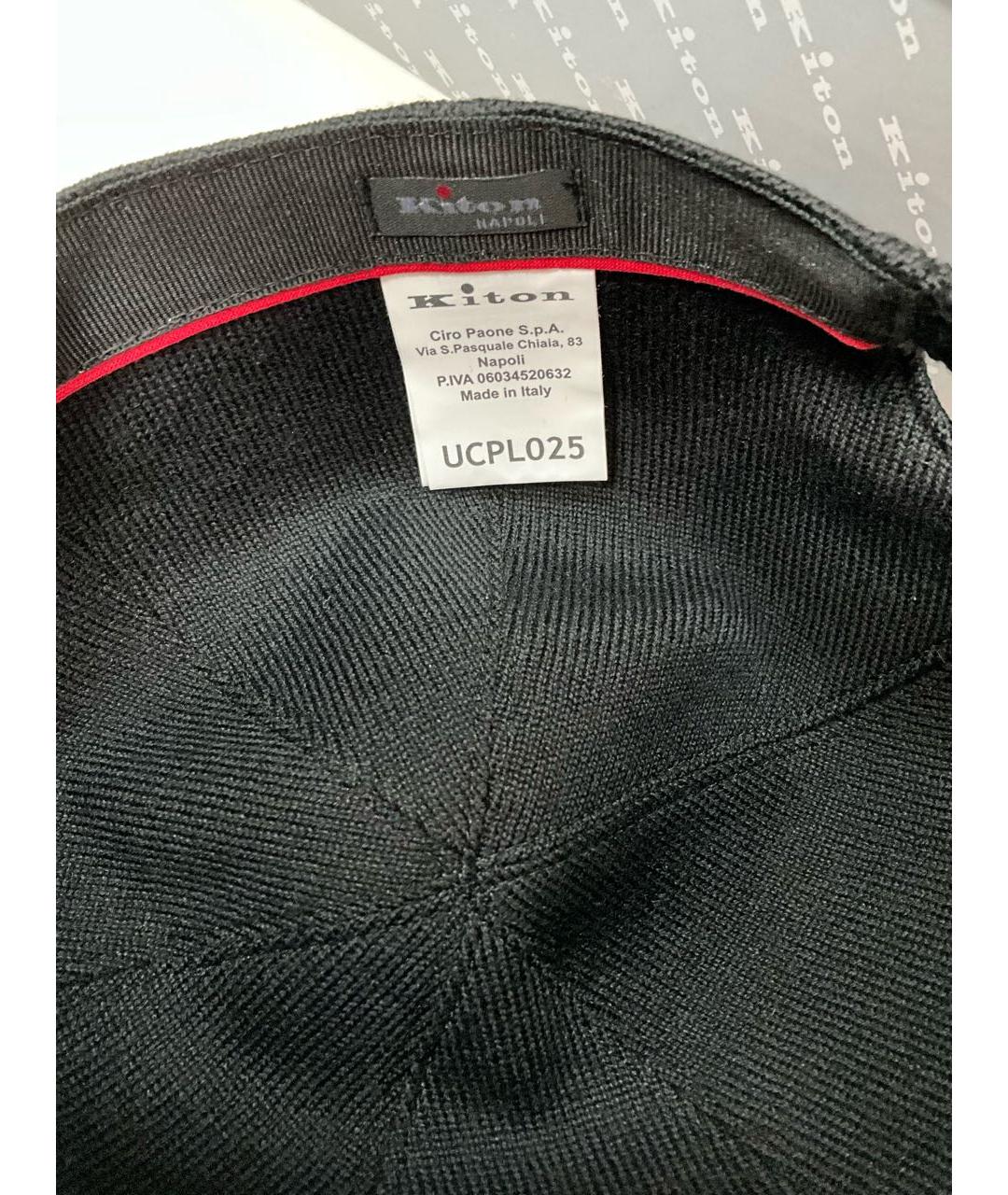 KITON Черная шерстяная кепка/бейсболка, фото 6