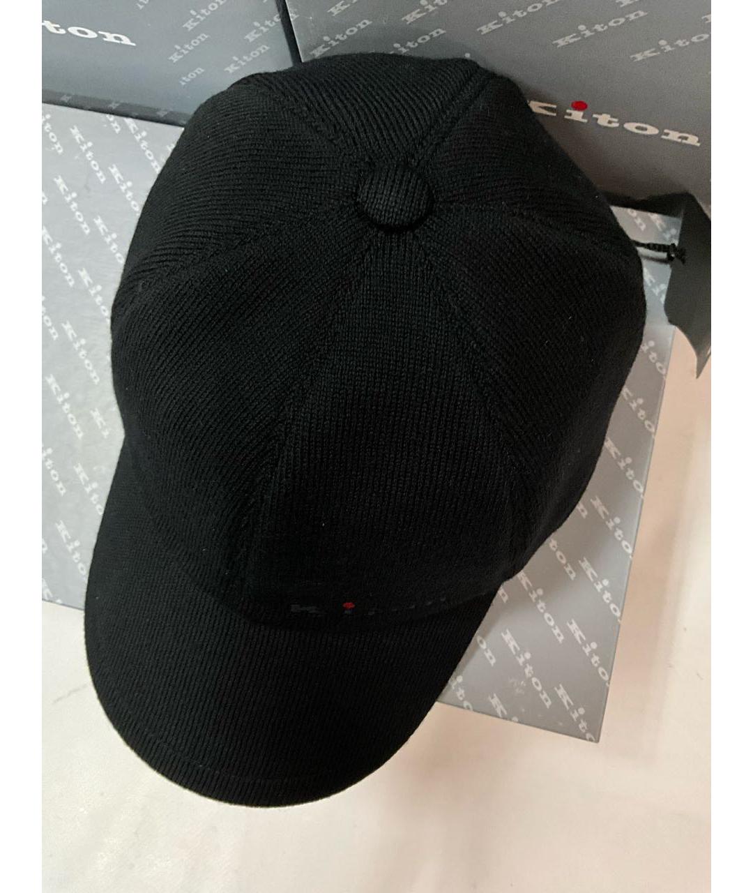 KITON Черная шерстяная кепка/бейсболка, фото 4