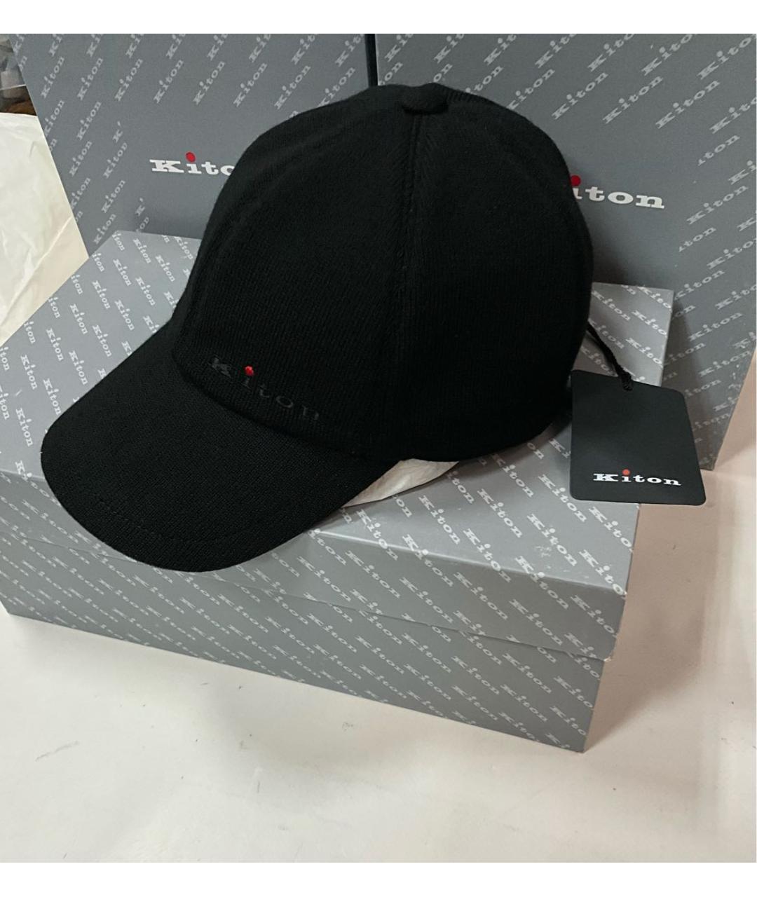 KITON Черная шерстяная кепка/бейсболка, фото 8