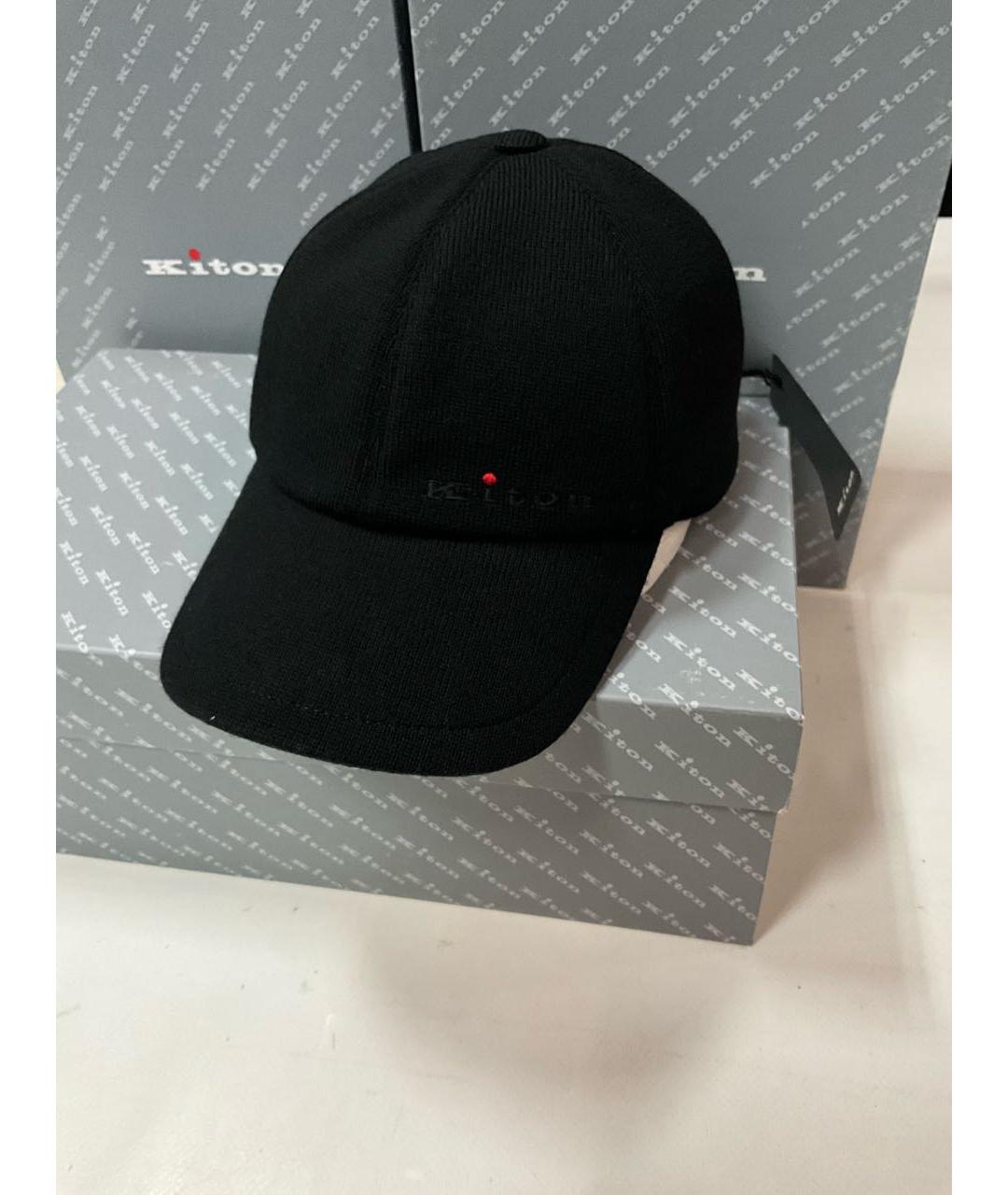 KITON Черная шерстяная кепка/бейсболка, фото 2