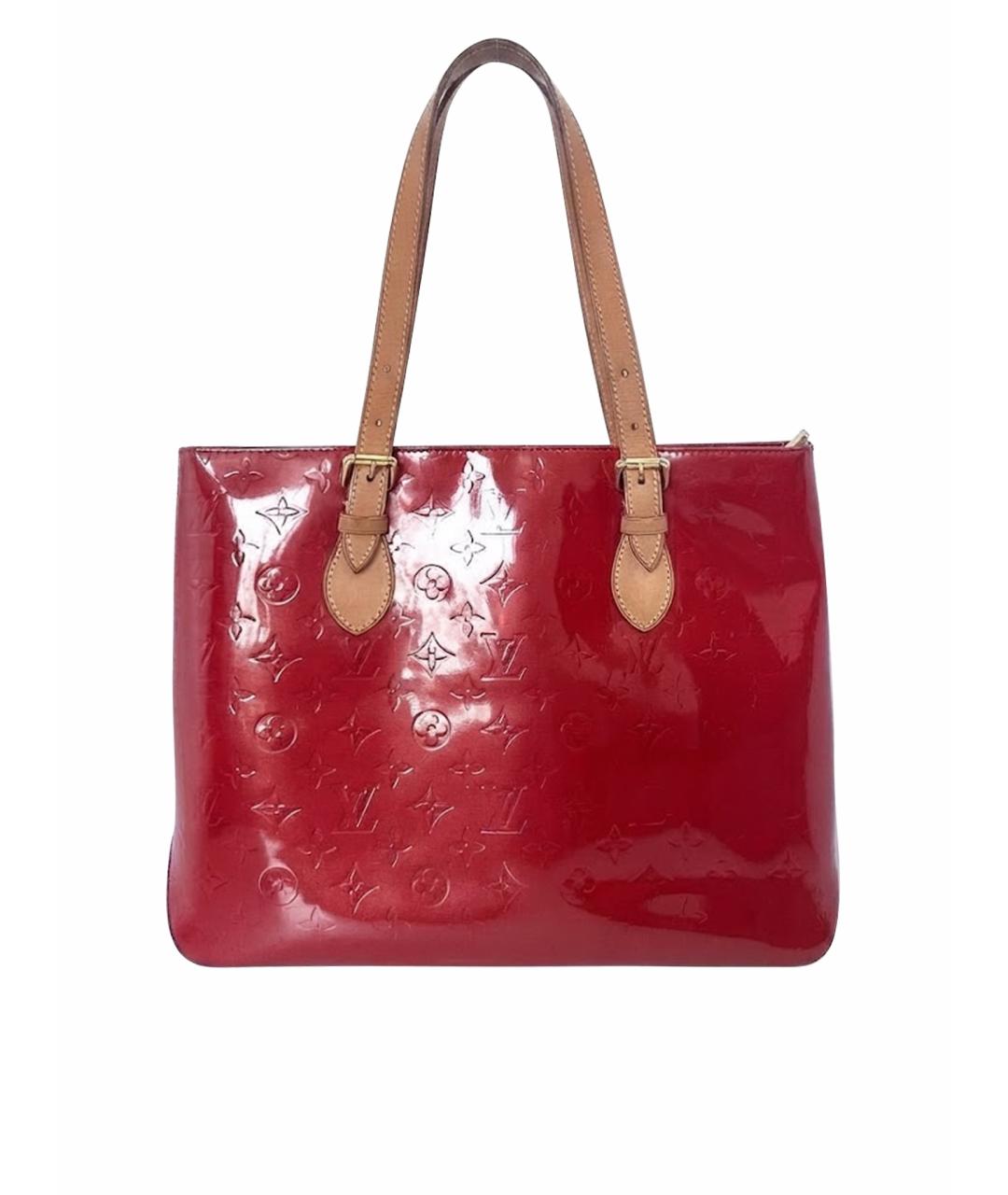 LOUIS VUITTON Красная сумка с короткими ручками из лакированной кожи, фото 1