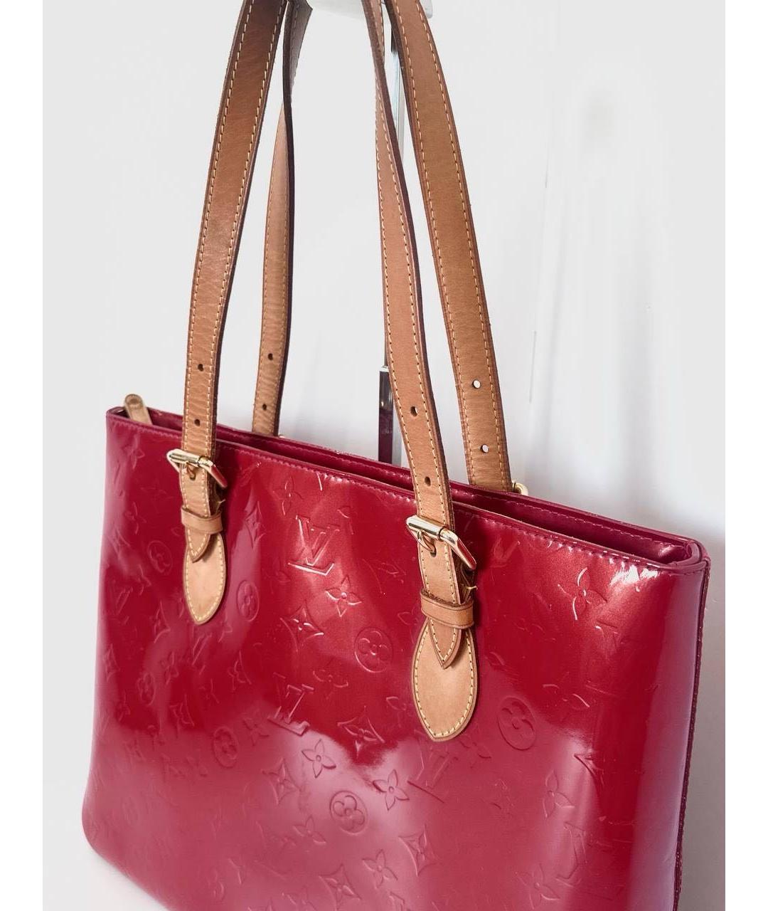 LOUIS VUITTON Красная сумка с короткими ручками из лакированной кожи, фото 4
