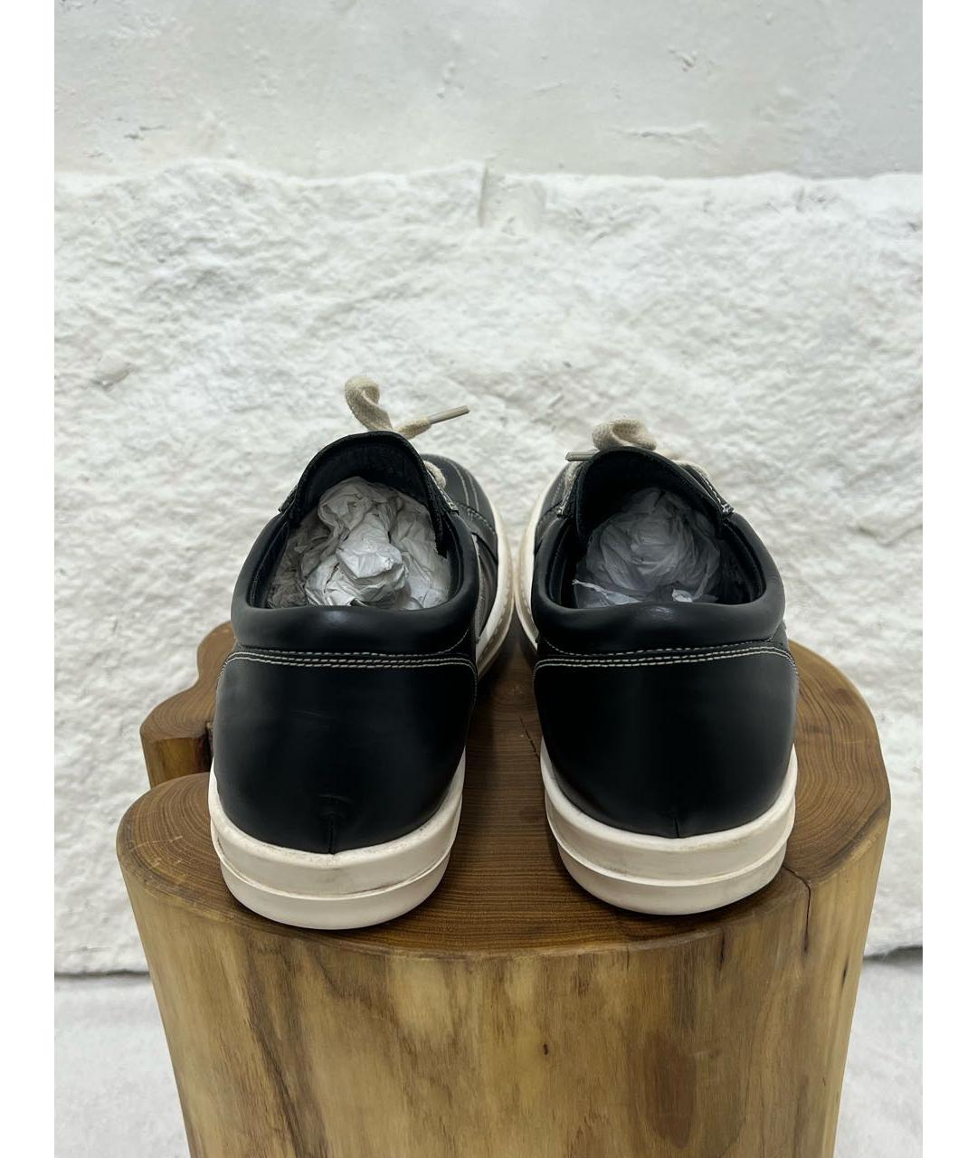RICK OWENS Черные низкие кроссовки / кеды, фото 4