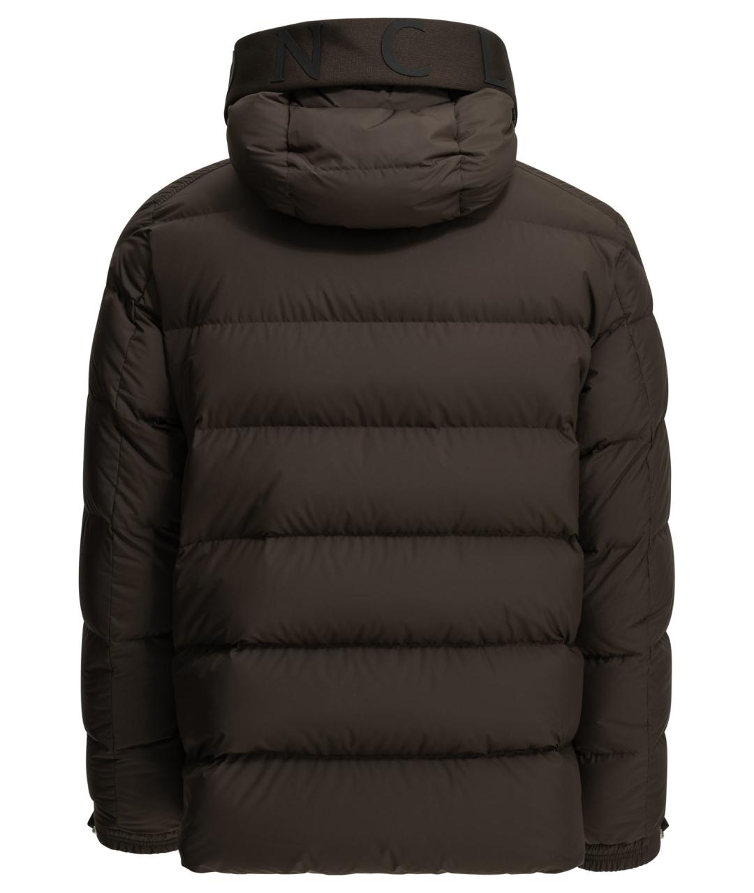 MONCLER Коричневый полиэстеровый пуховик, фото 2