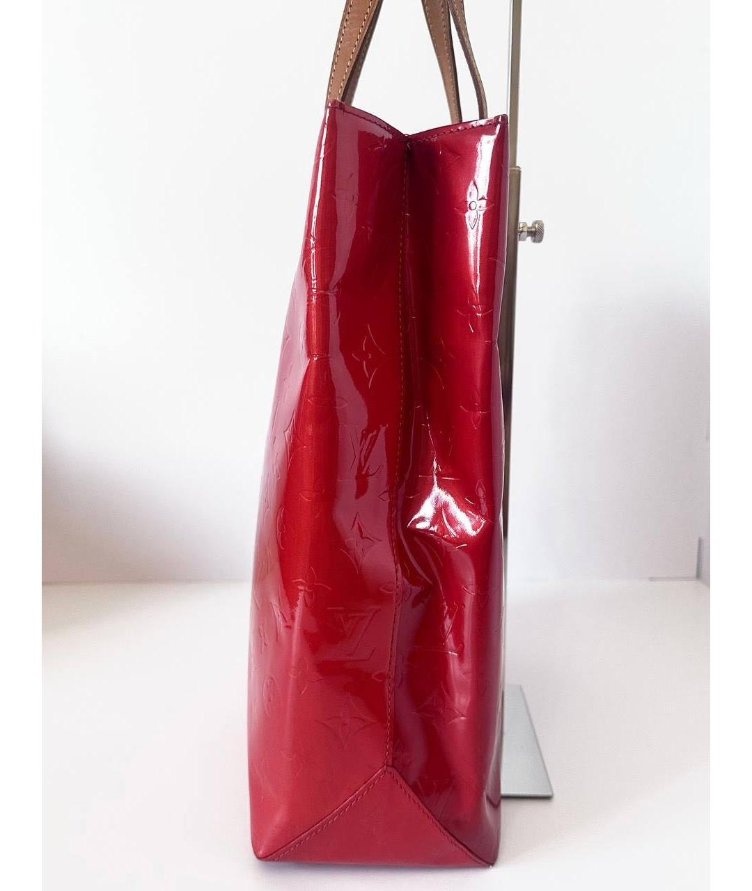 LOUIS VUITTON Красная сумка тоут из лакированной кожи, фото 6