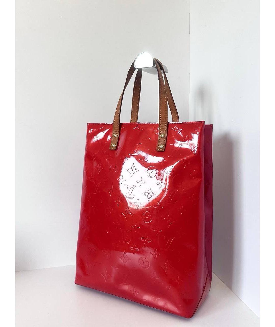 LOUIS VUITTON Красная сумка тоут из лакированной кожи, фото 2