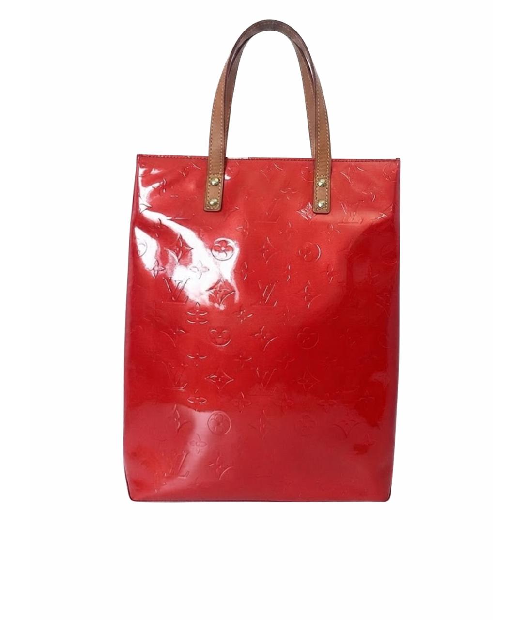 LOUIS VUITTON Красная сумка тоут из лакированной кожи, фото 1
