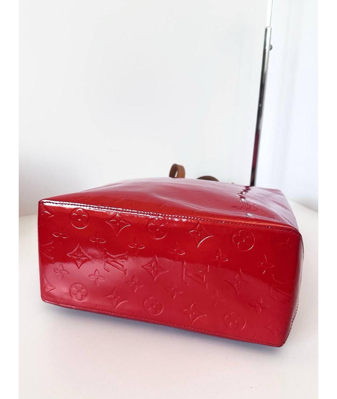 LOUIS VUITTON Красная сумка тоут из лакированной кожи, фото 7
