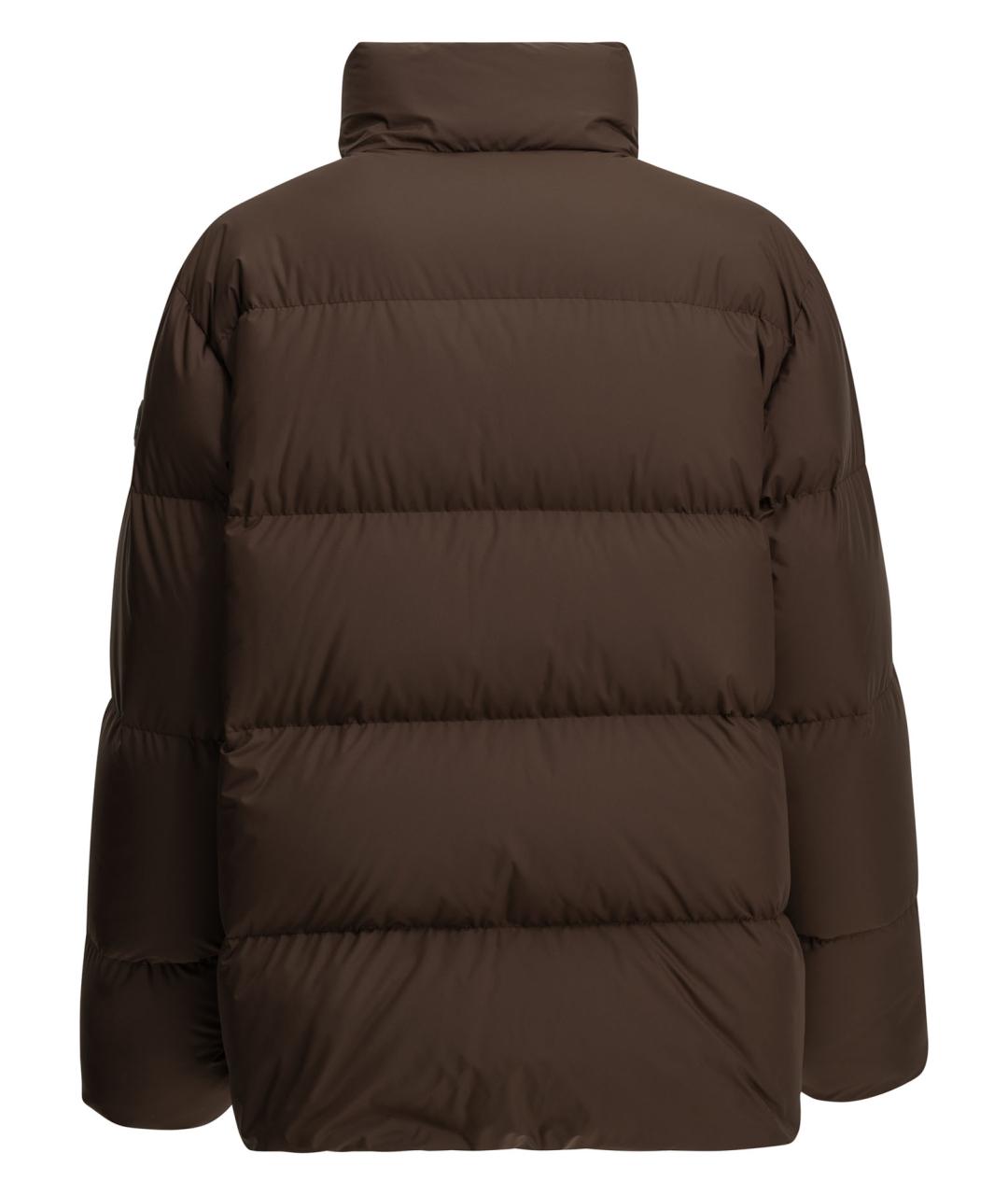 MONCLER Коричневый полиэстеровый пуховик, фото 2