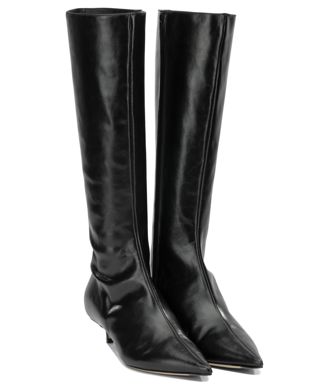 JIMMY CHOO Черные кожаные сапоги, фото 2