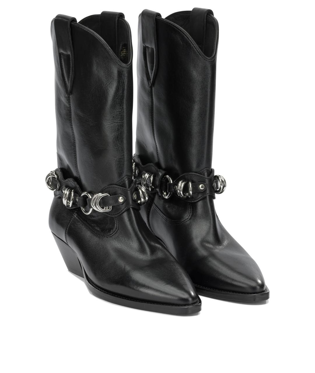 ISABEL MARANT Черные кожаные ботинки, фото 2